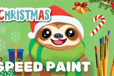 Cutest Baby Christmas Animals Cartoons 🖌️ Speed Paint 🎨 Painting Time Lapse 🖼️ Adorable Baby Animals