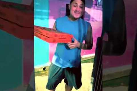 Dog Knocks Guy Over For Pizza! #Funny #Dog #DogLife