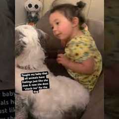 Girl Does Cute Wellness Check On Dog #Dogs #CutenessOverload #DogShorts