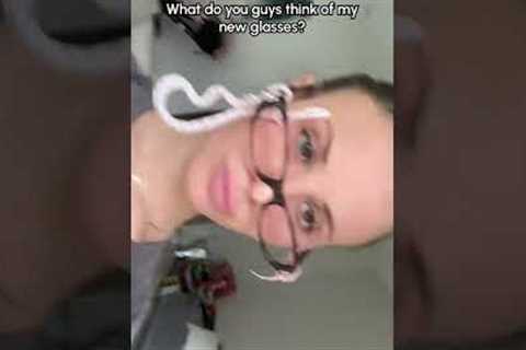 Tiny Pink Snakes Slithers Across Woman's Glasses