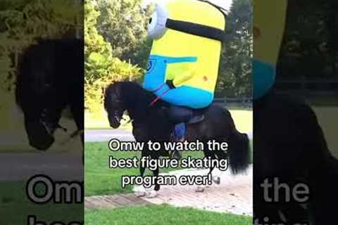 Minions!!! Let’s go watch the men’s figure skating event! 🤣🐴 #figureskating #minions #olympics